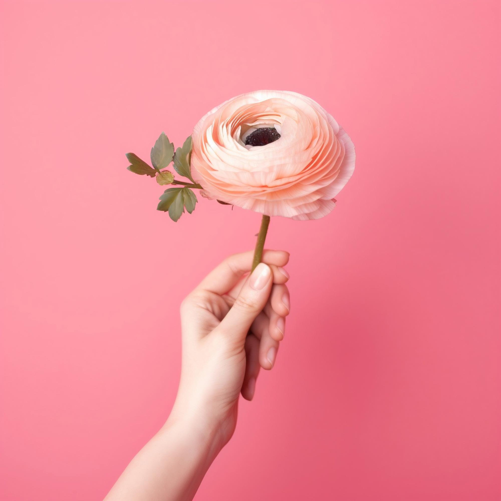 graceful-hand-holding-lovely-ranunculus-flower-ai